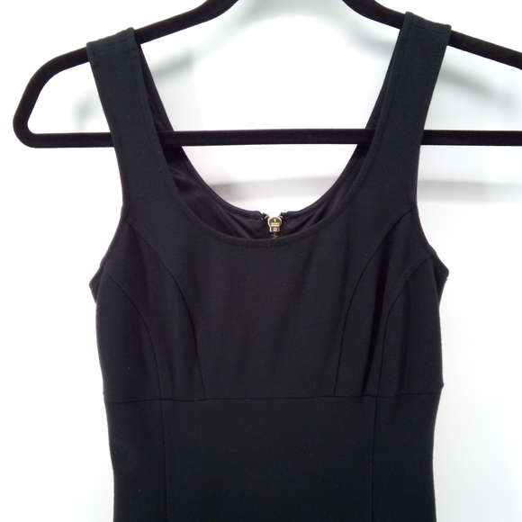Express Little Black Dress Scoop Neck Mini Gold Zipper Vent XS - Picture 4 of 11